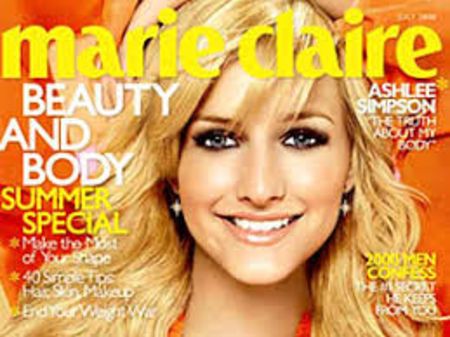 The Marie Claire edition of Ashlee Simpson. 